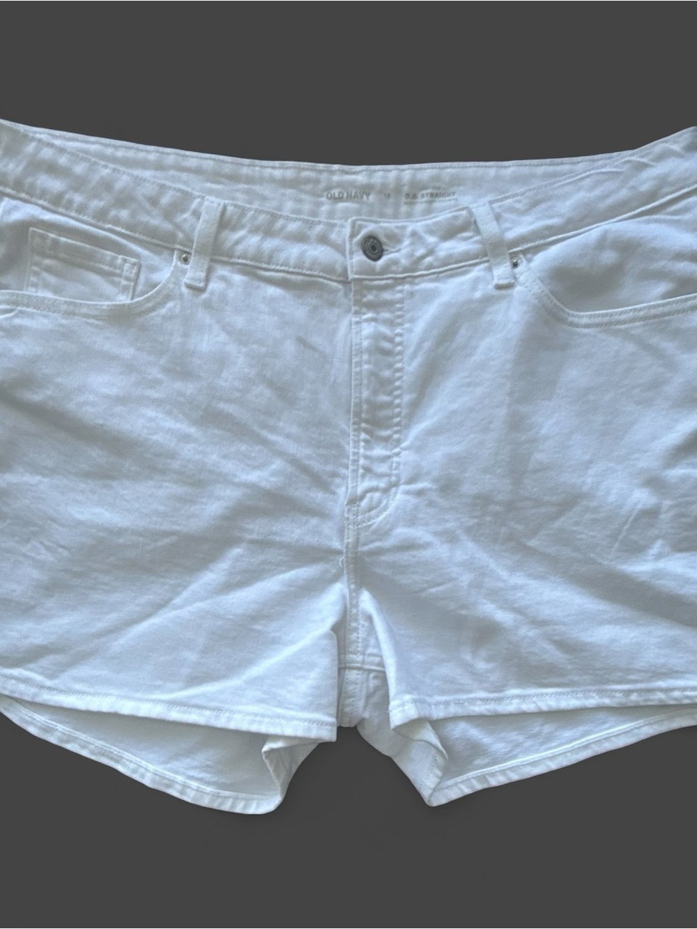 Old Navy White Denim Shorts - Clean Casual Cut - Picture 2 of 5
